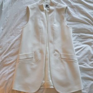 Anne Klein Cream Sleeveless Long Vest